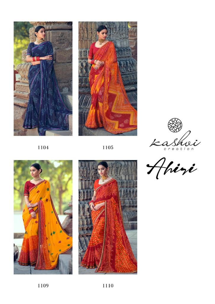 Kashvi Ahiri Latest Designer Casual Wear Chiffon With Fancy Less Printed Saree Collection

